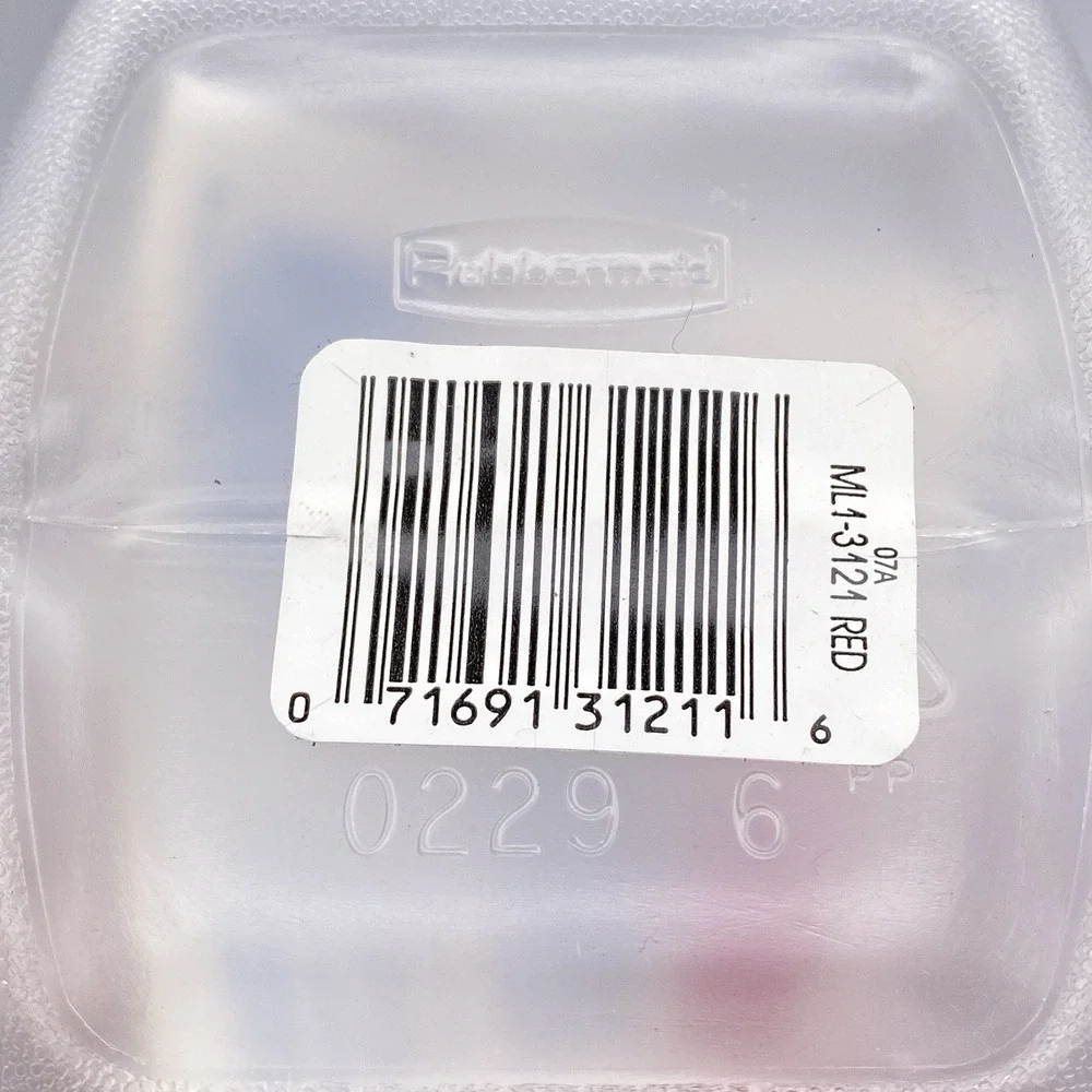 New Rubbermaid Red Lid Sippin' Saver 3121 Clear One Pint Bottle 0229 + Straw NOS